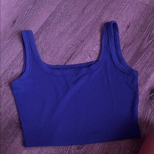 SHEIN Royal Blue Ribbed Tank Top